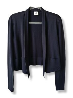 Cabi Easy Topper Navy Blue Ponte Knit S Classic Modern Minimalist Career Neutral